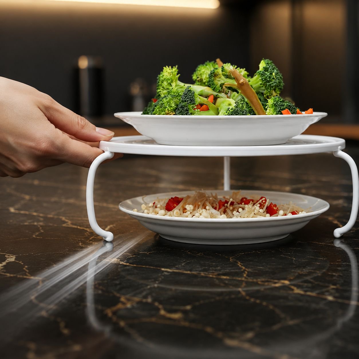 Round Kitchen Microwave Storage Shelf