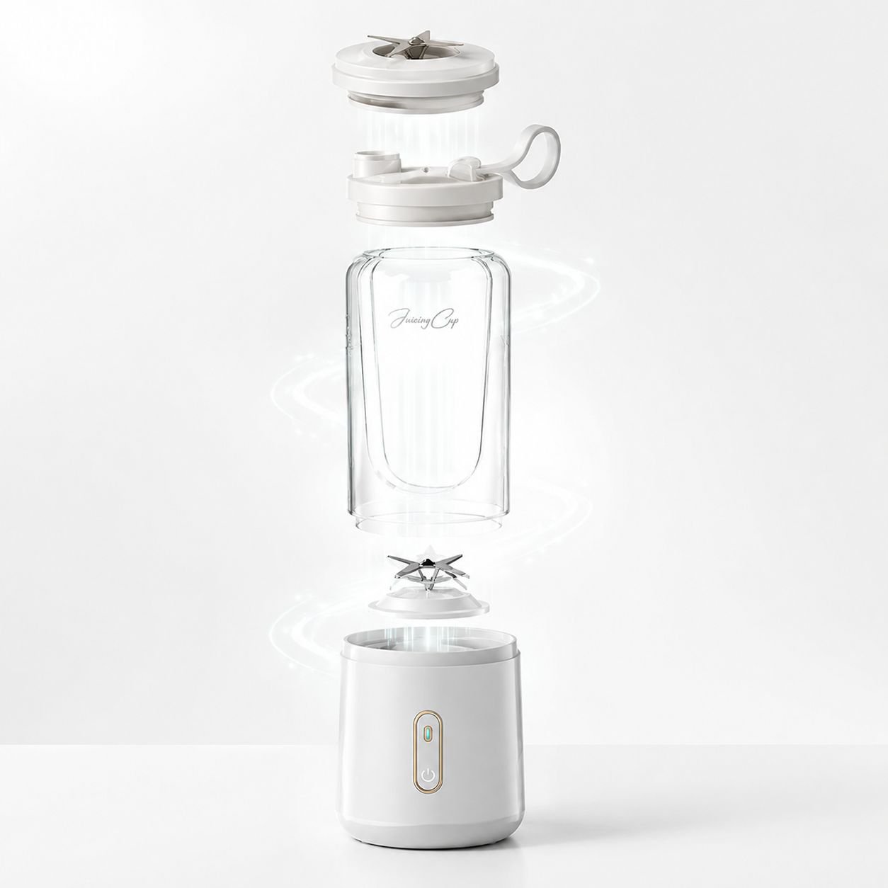 Fresh fruit juice made with portable juicing cup