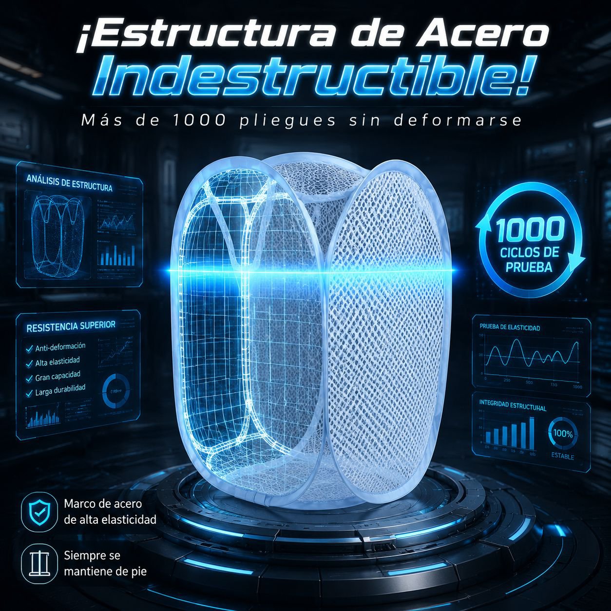 Cesta de ropa plegable y transpirable