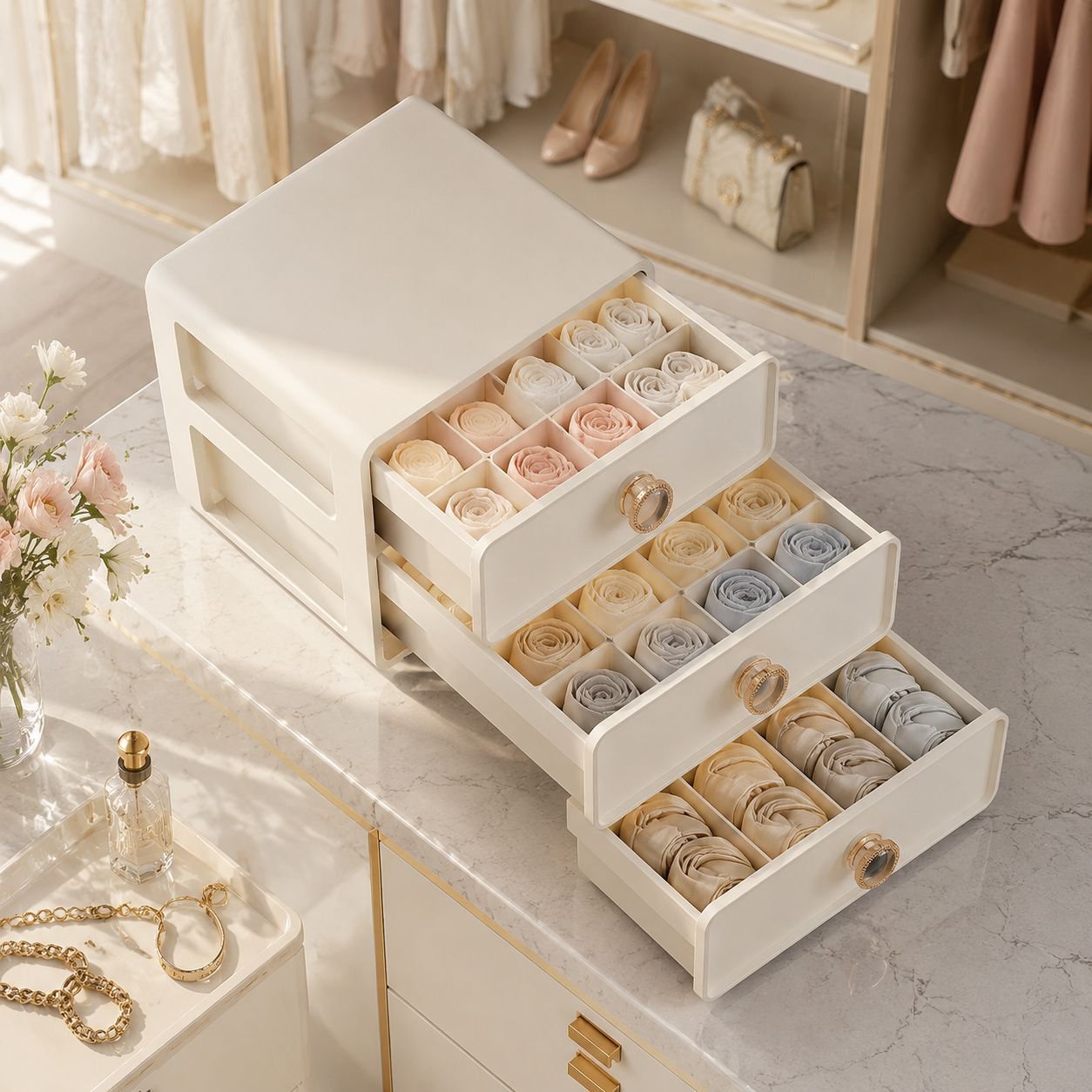Travel-friendly aroma storage box for lingerie and socks