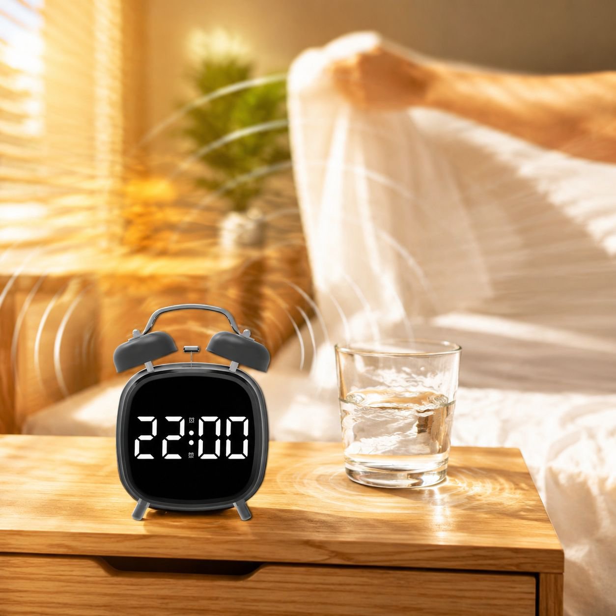 Metal Loud Bell LED Alarm Clock front view
