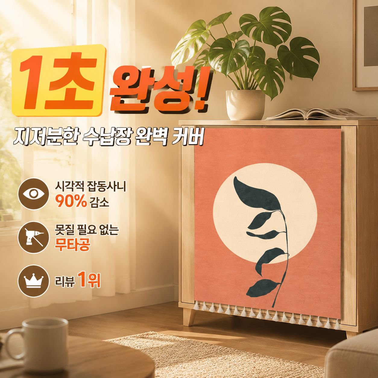 무타공 신발장 가리개 먼지 방지 책장 문가리개 커튼