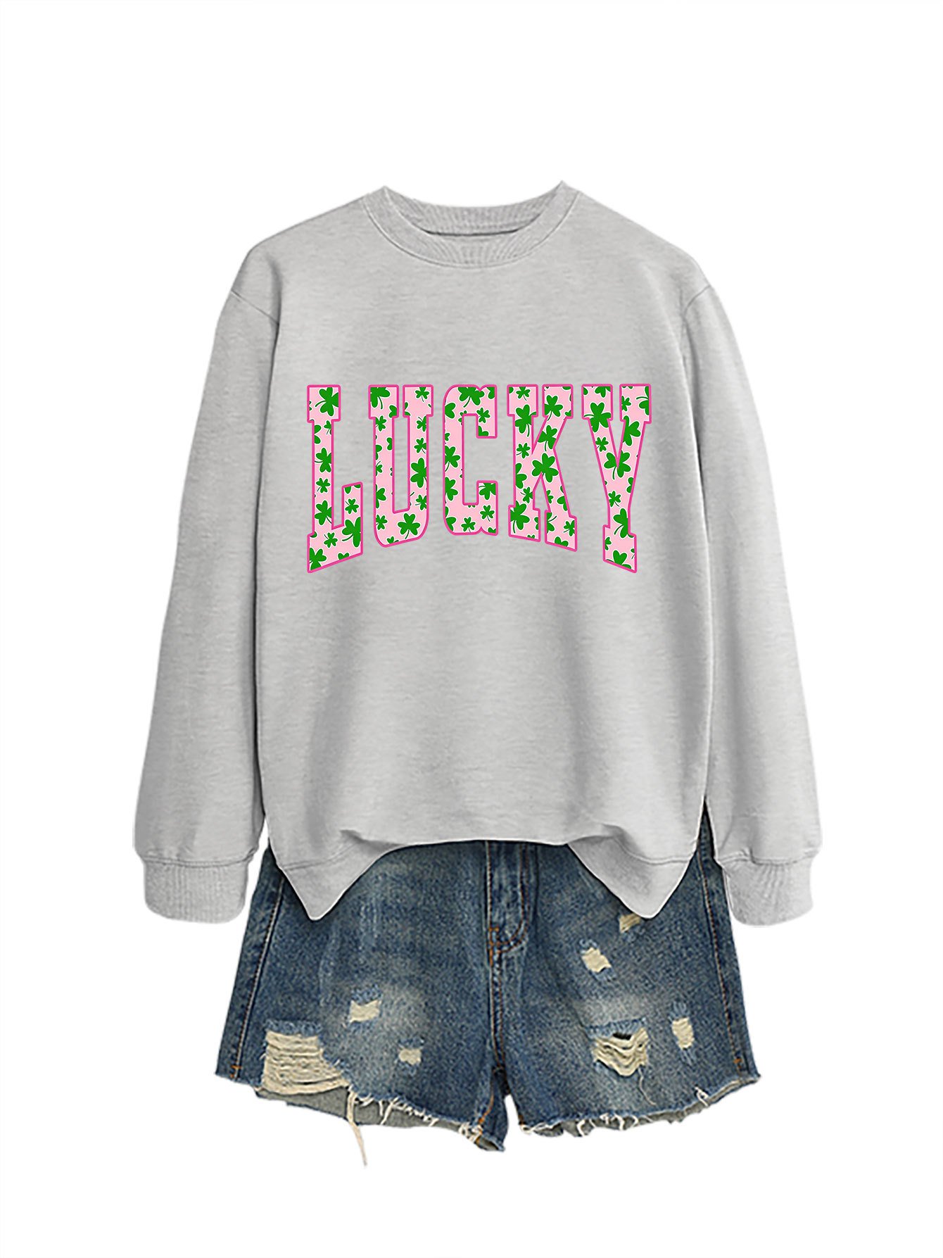 【Lucky Arrival】Pink Clover Women's Sweatshirt