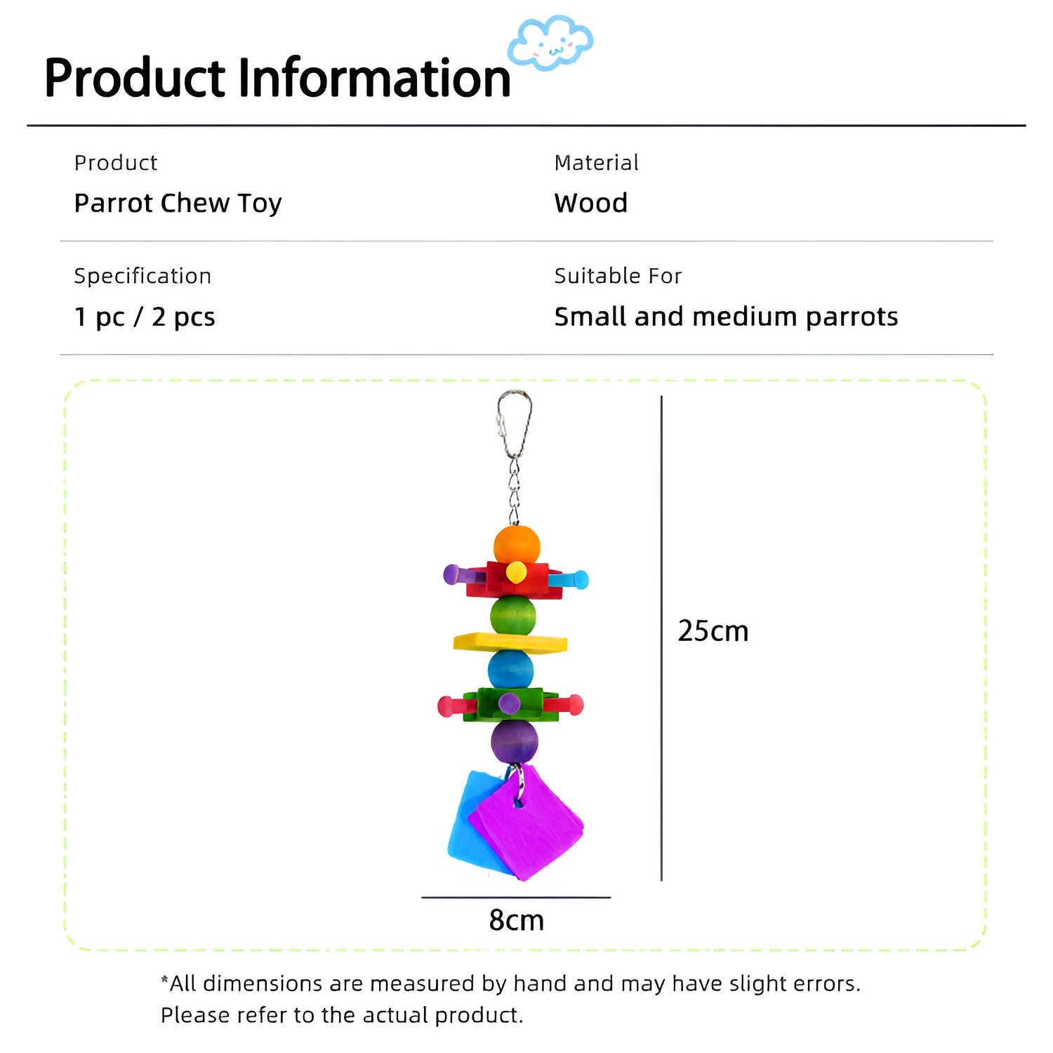 Parrot Colorful Chewing Toy Stand, Cockatiel Tiger Skin Peony Educational Toy, Claw Sharpening and B