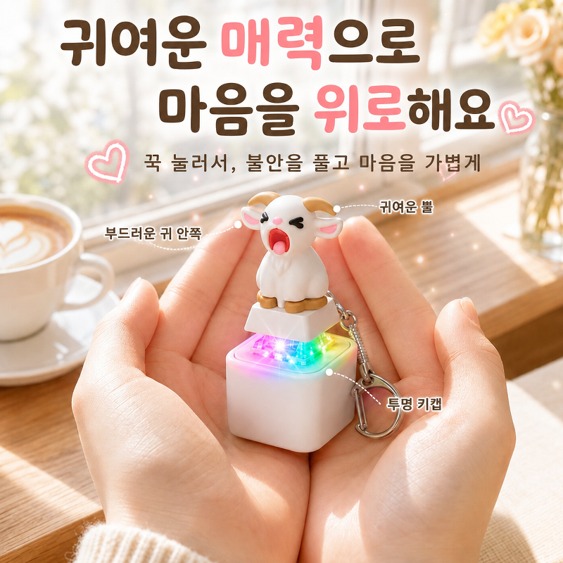 양 울음소리 내기 버튼 키링