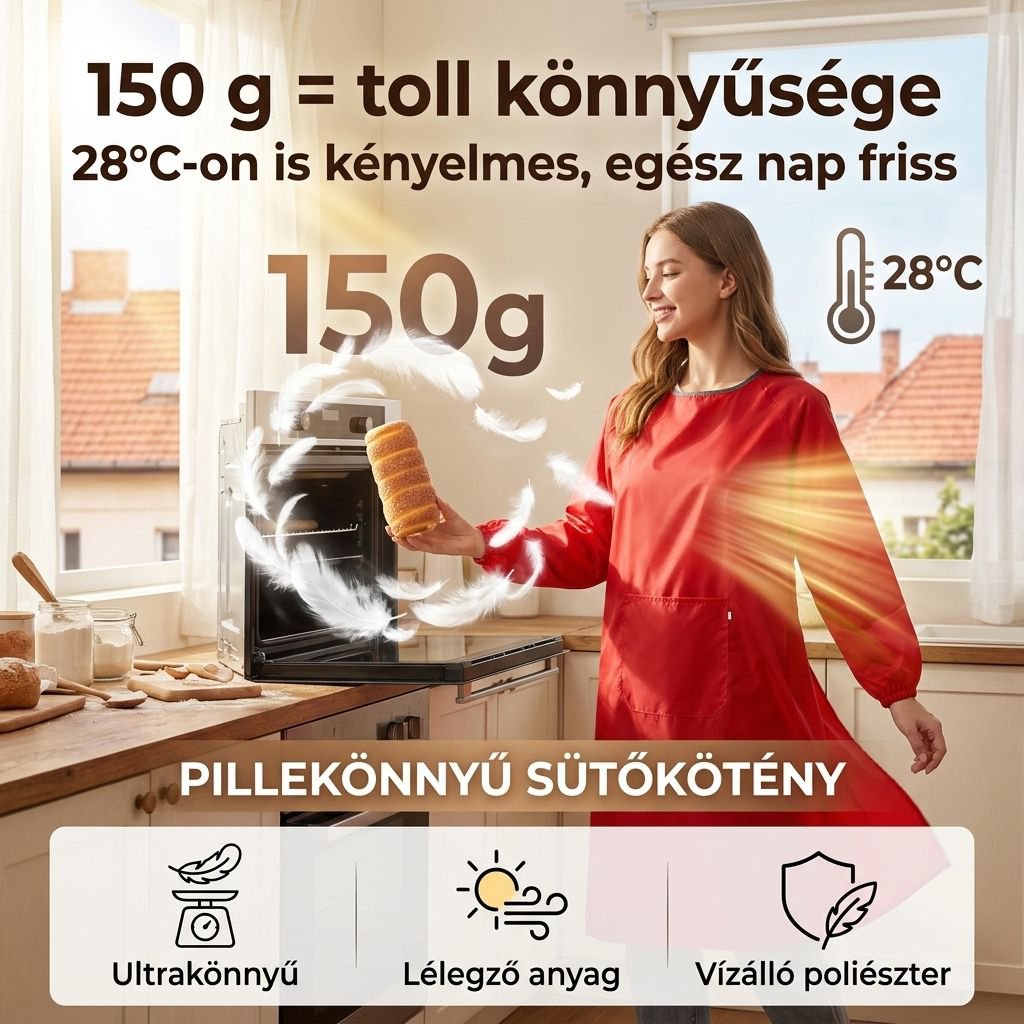 Multifunkcionális, víz- és olajálló kötény, férfiaknak és nőknek, vékony anyagból