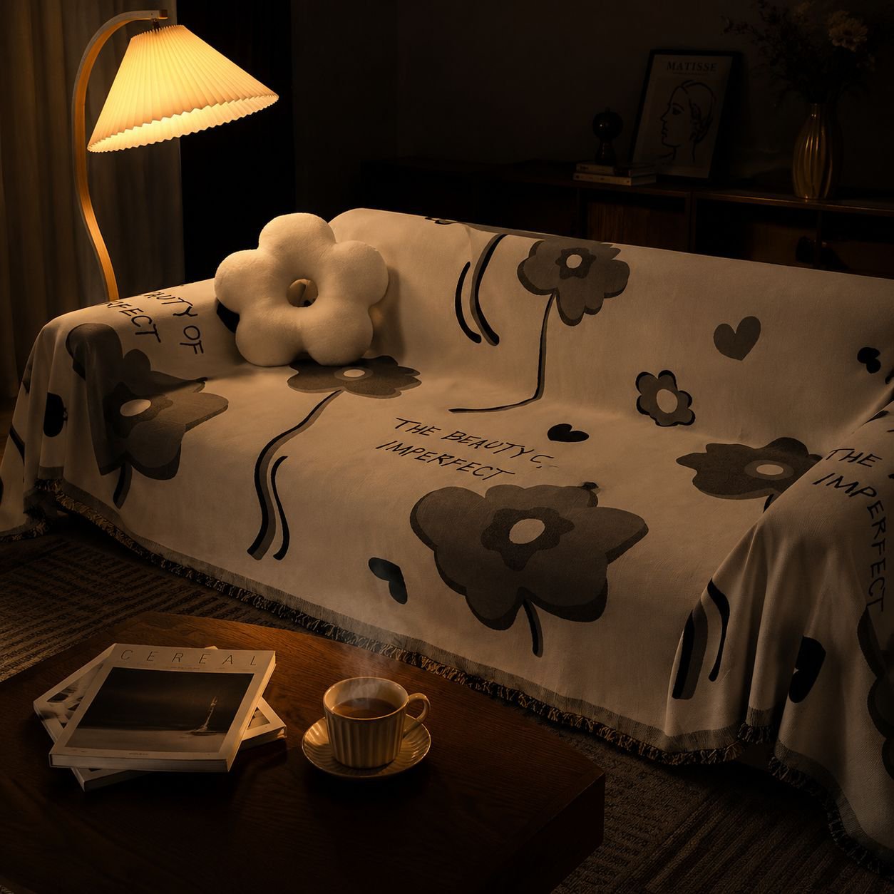 Close-up of premium quality sofa cover fabric
