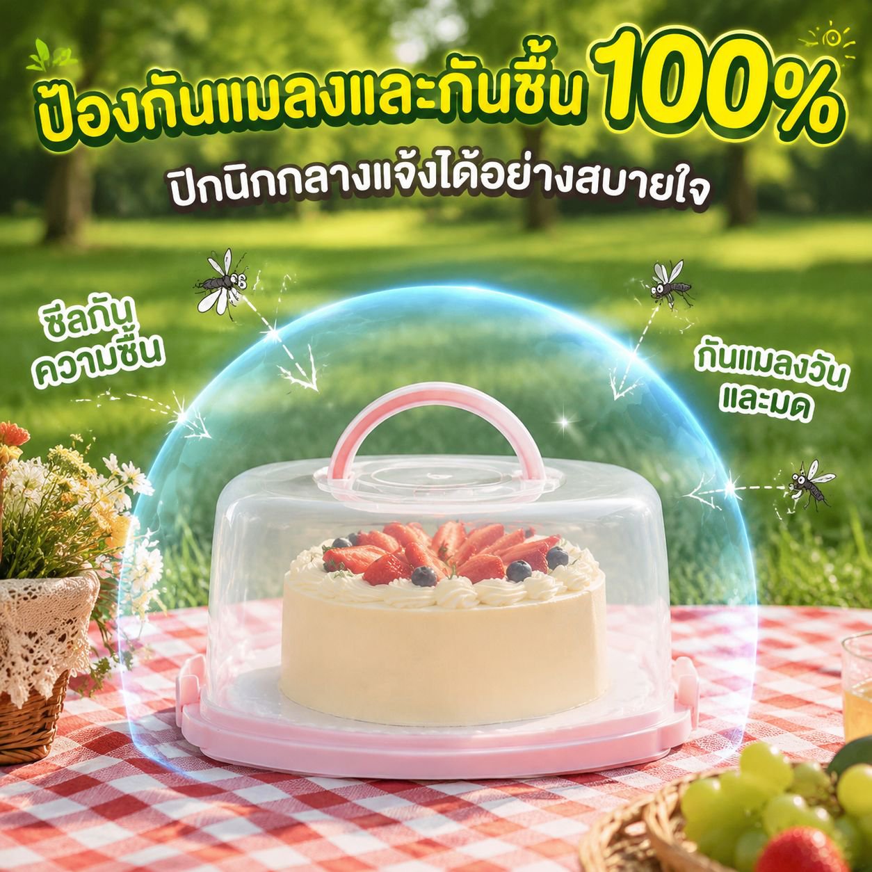 กล่องเก็บผ้าเช็ดมืออเนกประสงค์สำหรับเค้กและขนม โพลีเอสเตอร์สี่เหลี่ยมผืนผ้า