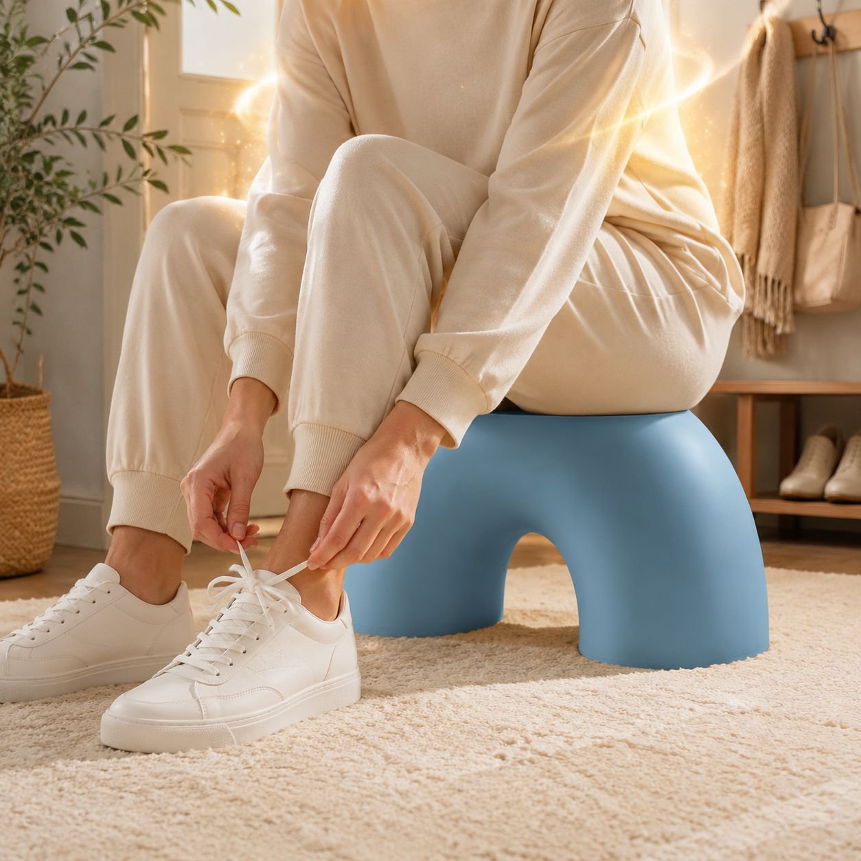 Bequemer Regenbogenhocker für Zuhause, schlichtes Design