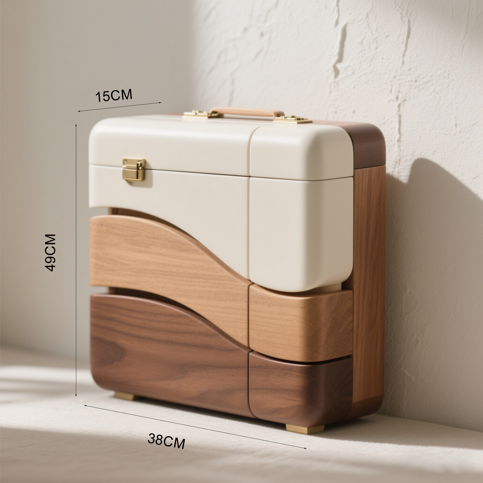 피크닉 테이블 위에 놓인 휴대 수납함