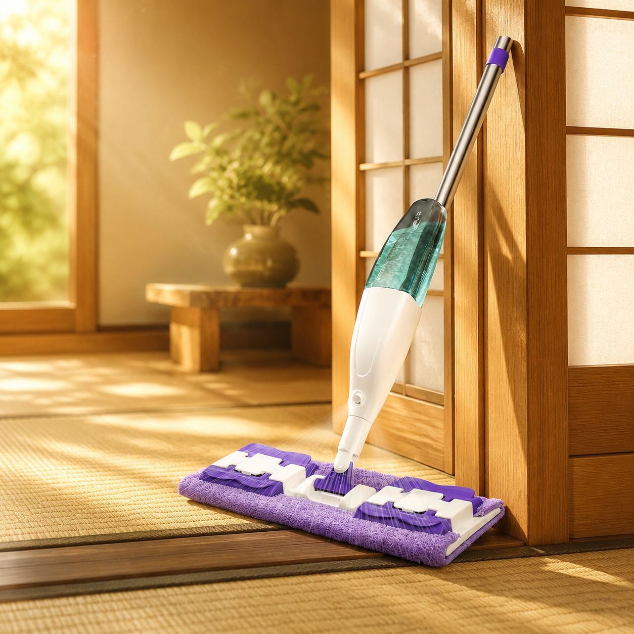 時短掃除を実現する乾湿両用モップ