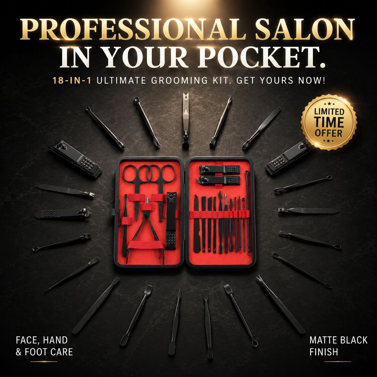 Professional Manicure Clipper Kit Portable Home Use