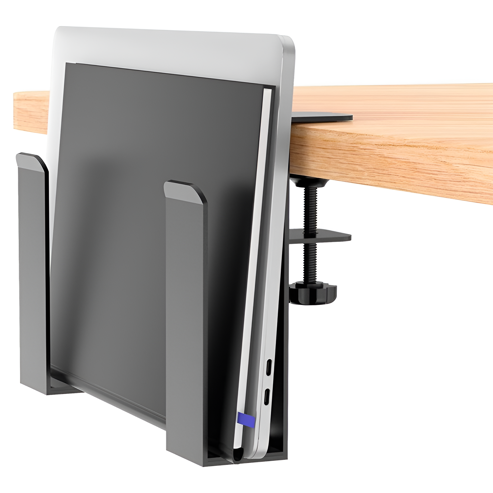 Verstellbarer seitlicher Laptopständer für den Schreibtisch, ohne Durchschlagfunktion, seitlicher Ta