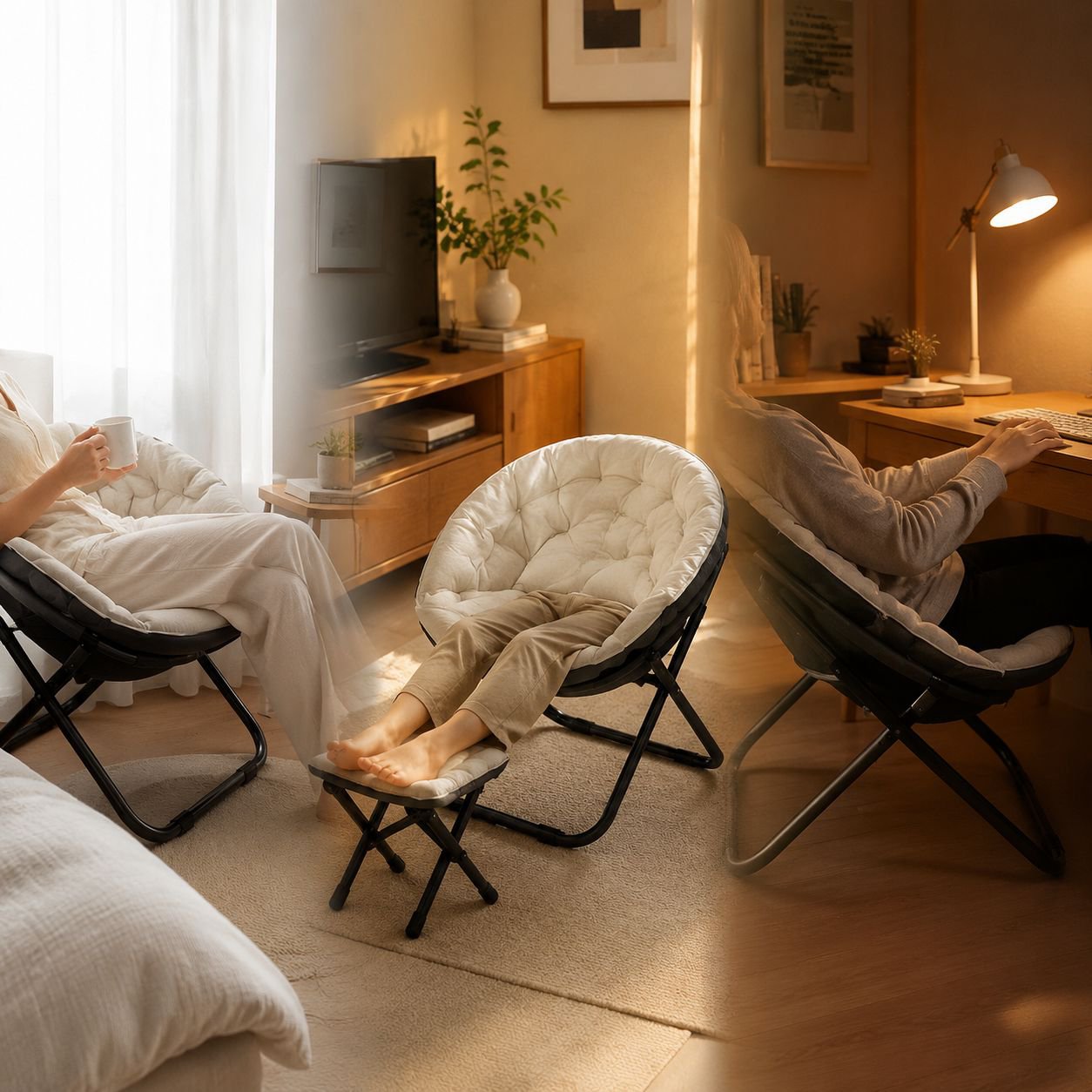 小さな部屋にも置けるコンパクトチェア