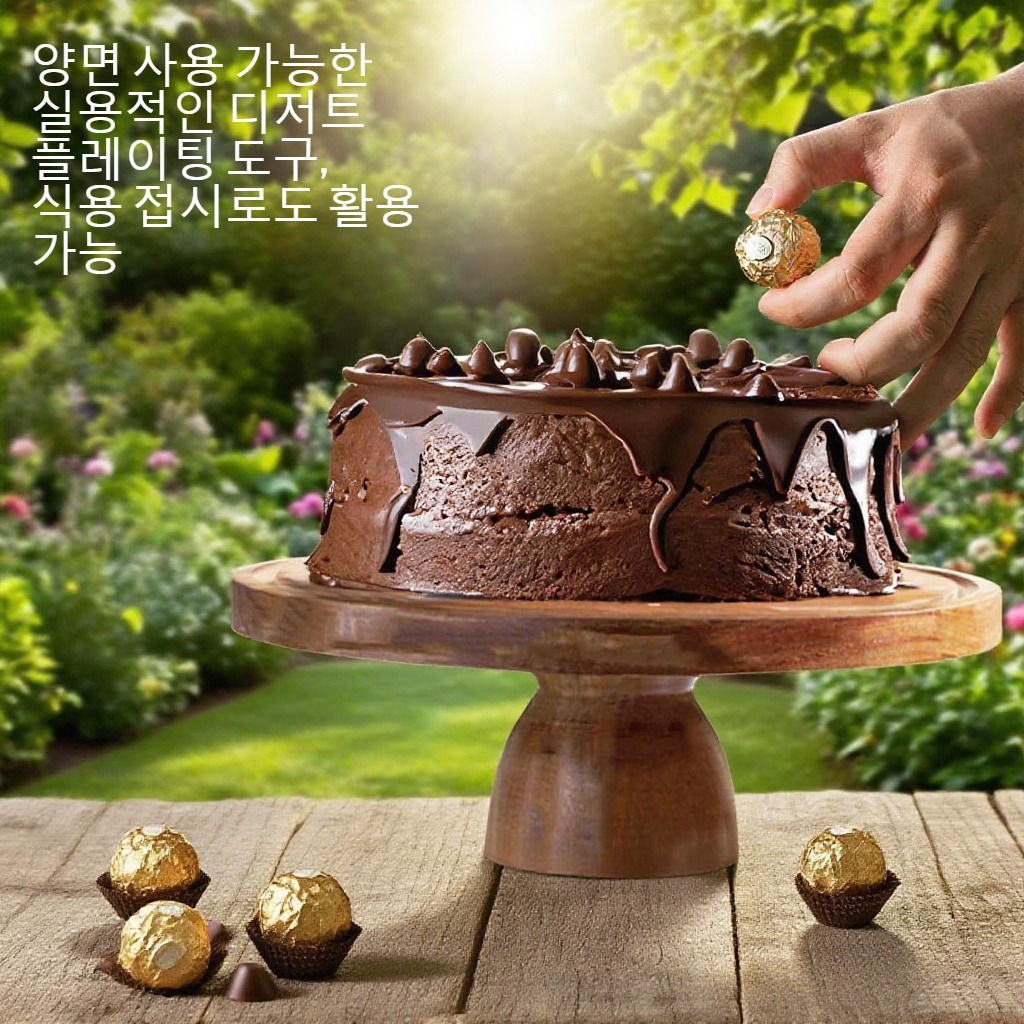 심플한 디자인의 원형 케이크 베이스