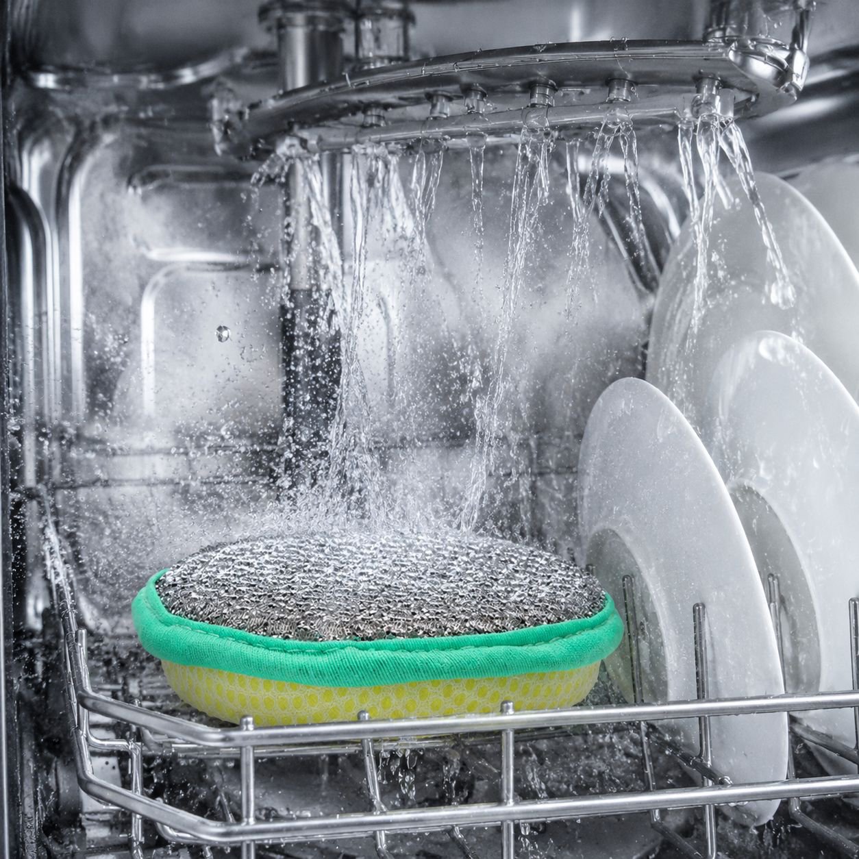 Double-Sided Round Scrubbing Sponge for Kitchen Cleaning