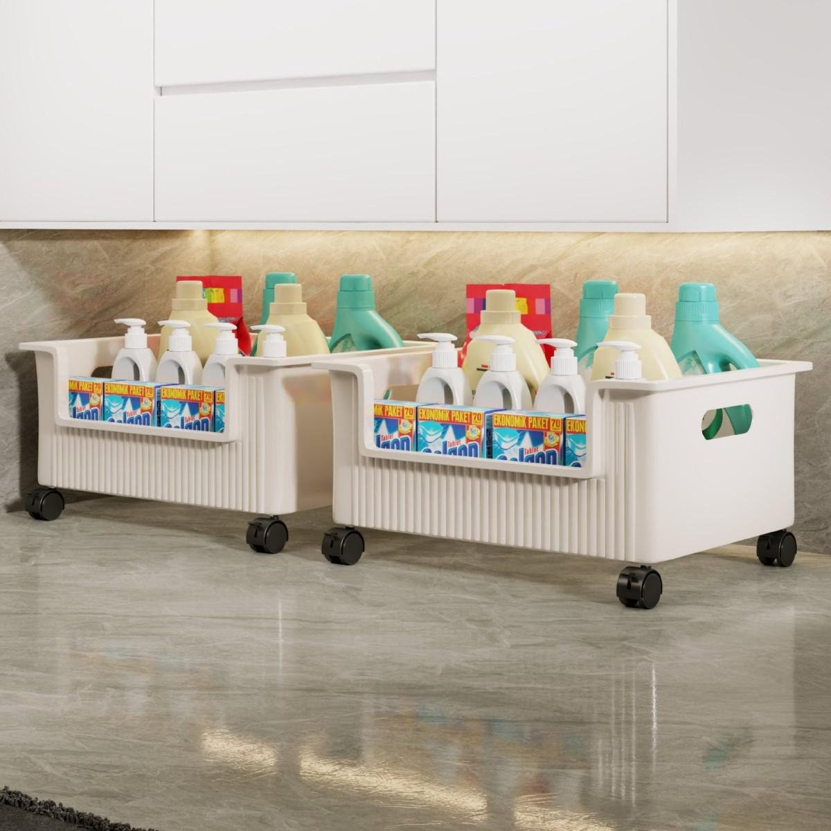 Bathroom cabinet under the shelf toilet sink movable laundry detergent rack balcony washing machine 