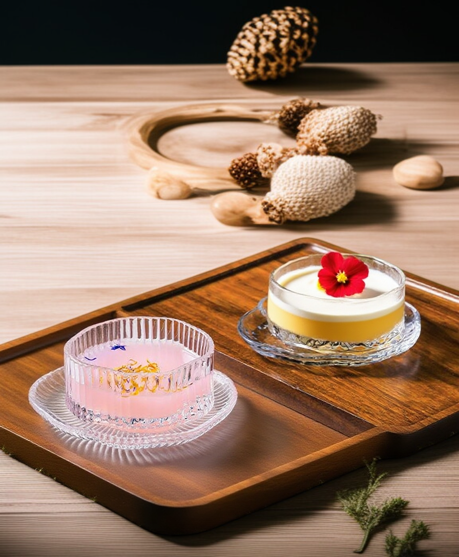 불규칙 디저트 유리그릇 전체 모습