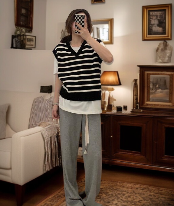 여성 봄가을 레이어드용 니트 베스트