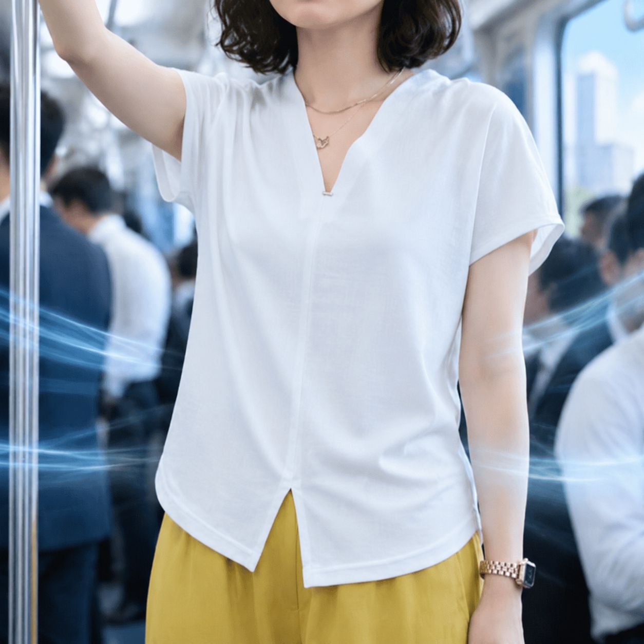 ゆったり着られる大きいサイズのTシャツサイドビュー