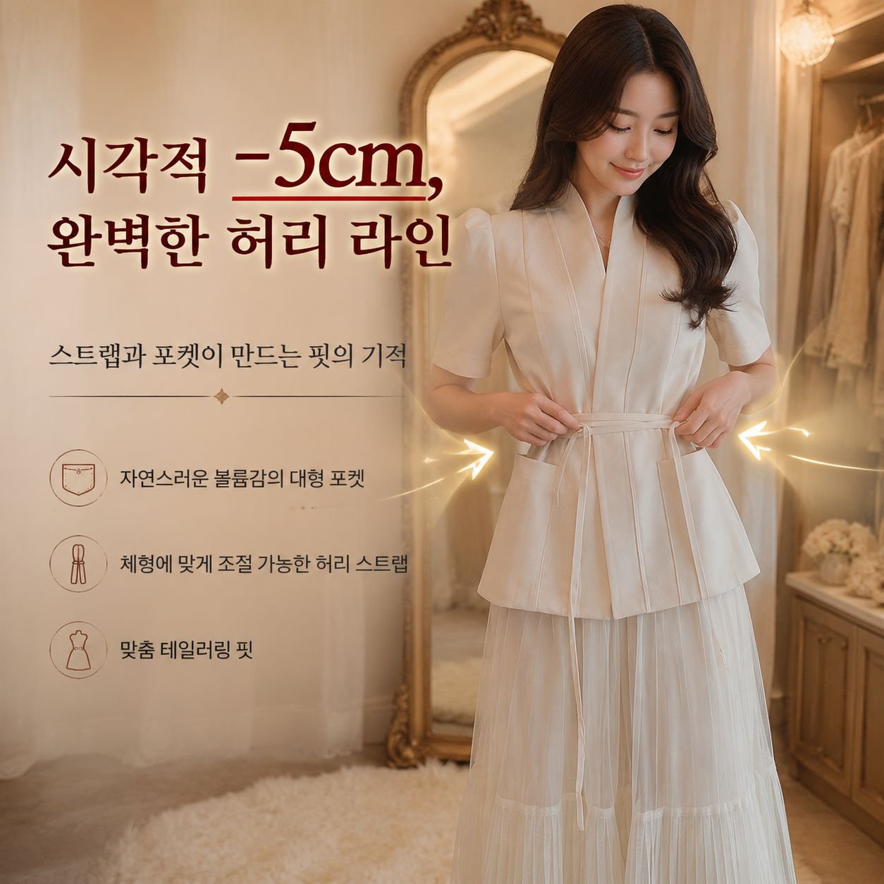 여름 홍콩 스타일 여성 투피스 스커트