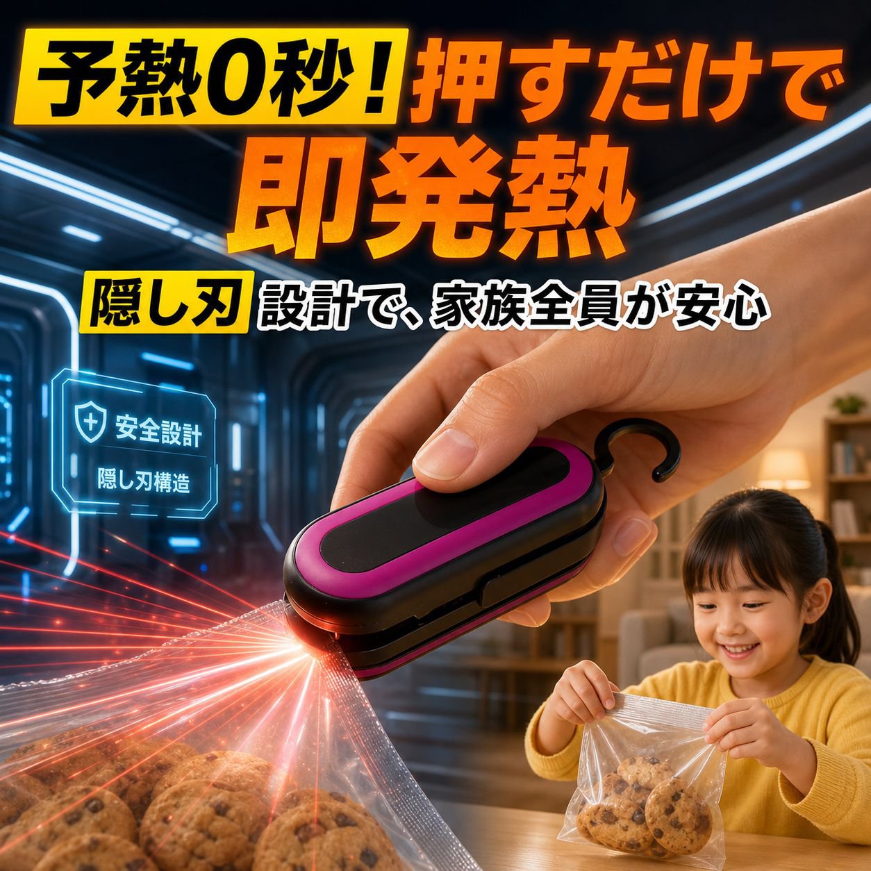 小型カッター付きミニシーラー