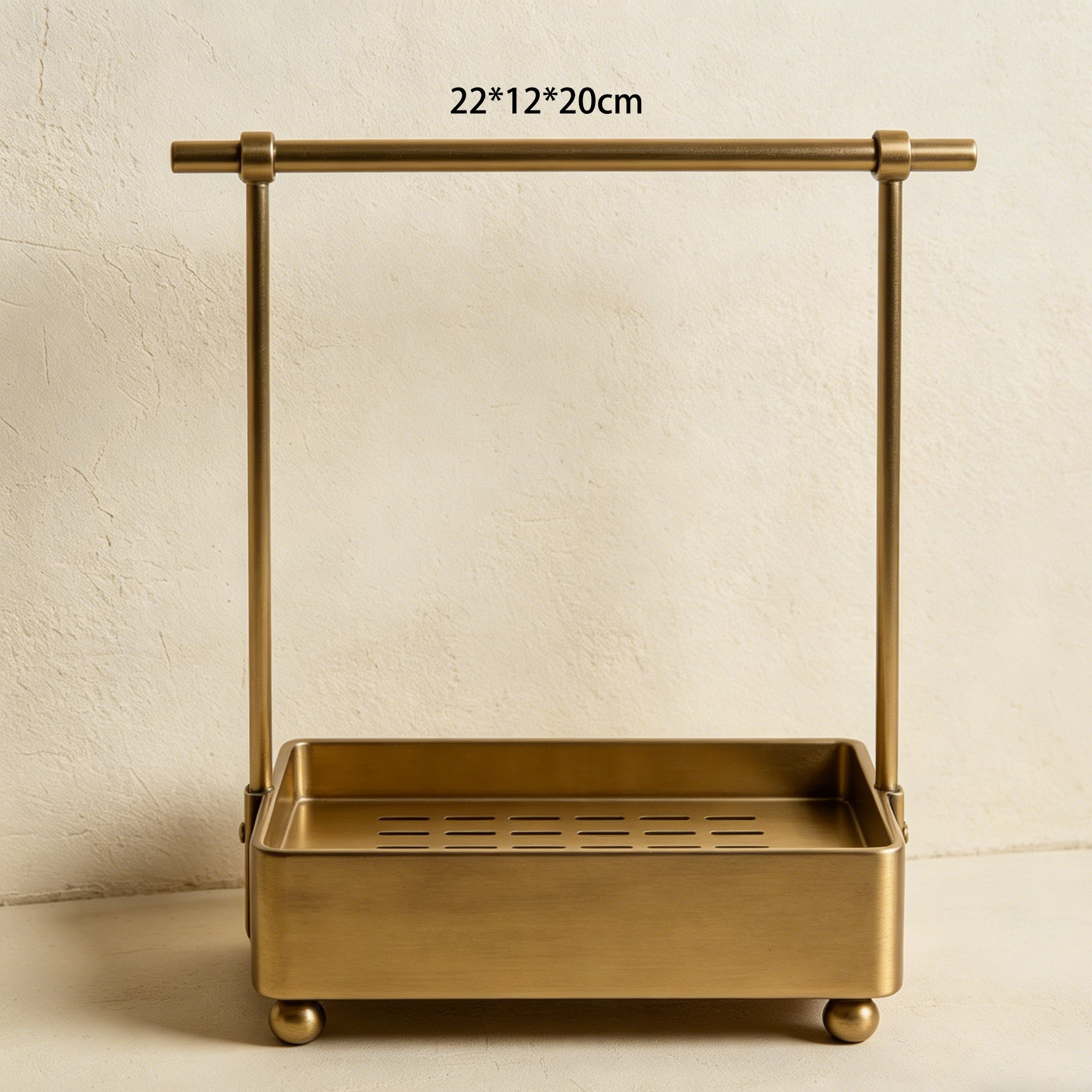 Close-up of rust-resistant brass draining rack
