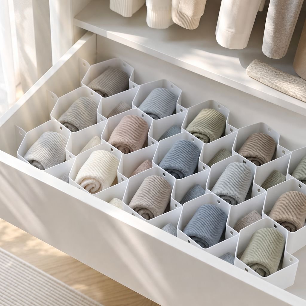 JMY-Honeycomb Drawer Divider for Socks and Underwear