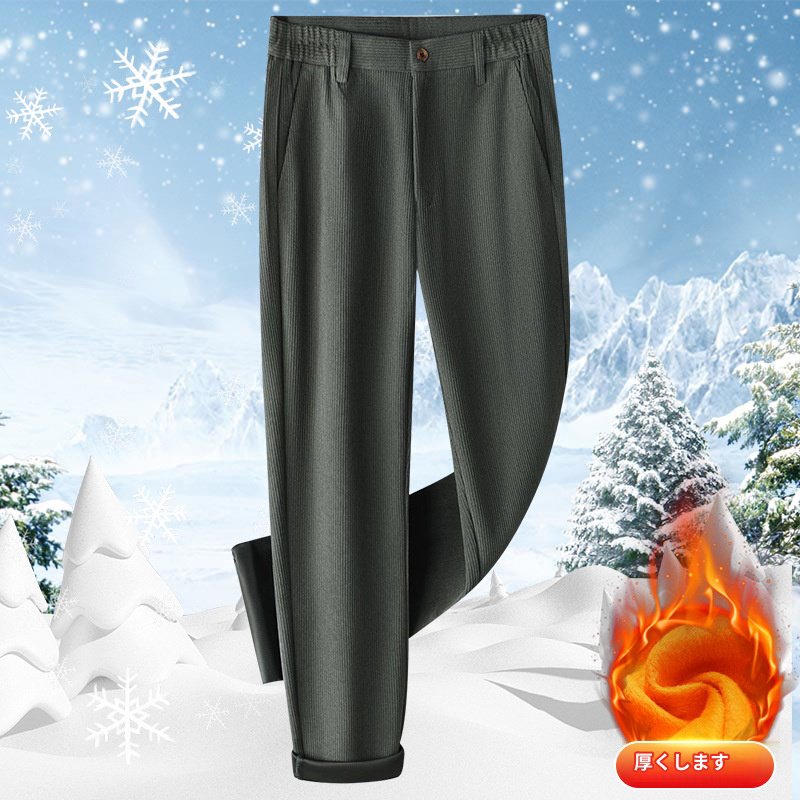 メンズゆったり棒ズボンパンツノンアイロン太いセクションストレートコーデュロイメンズパンツ