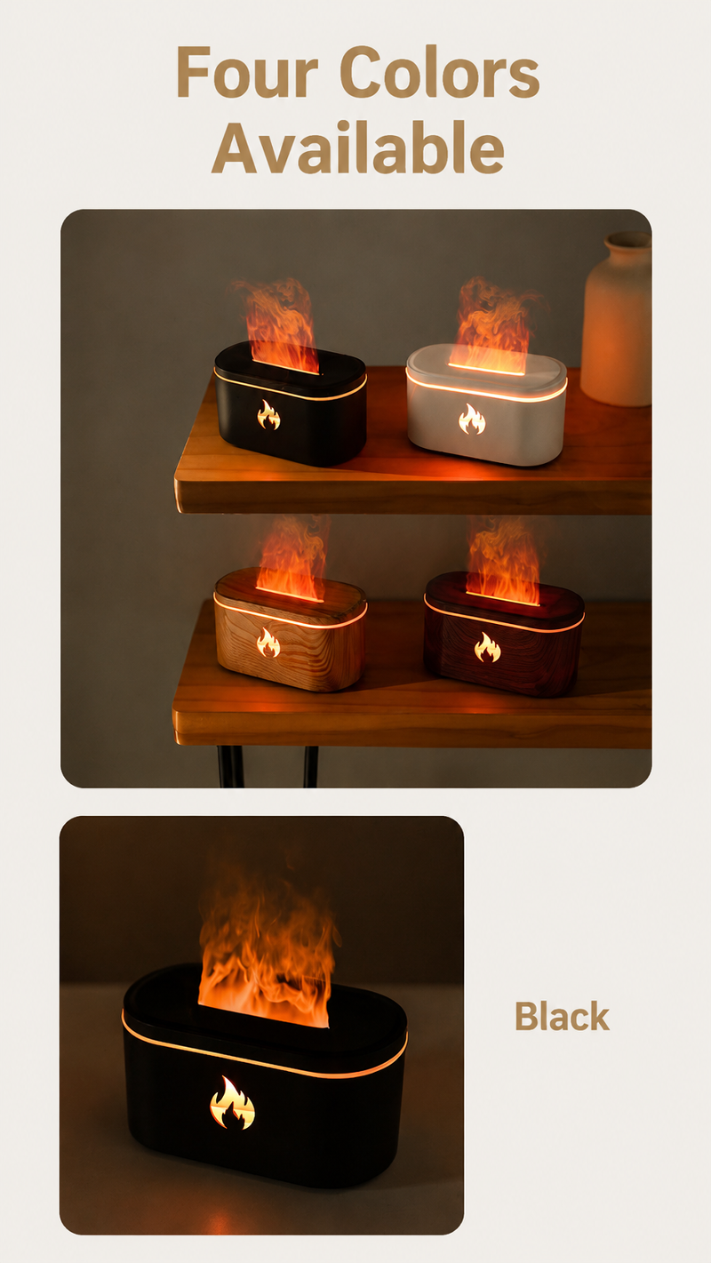 Colorful mist diffuser creating a cozy evening mood