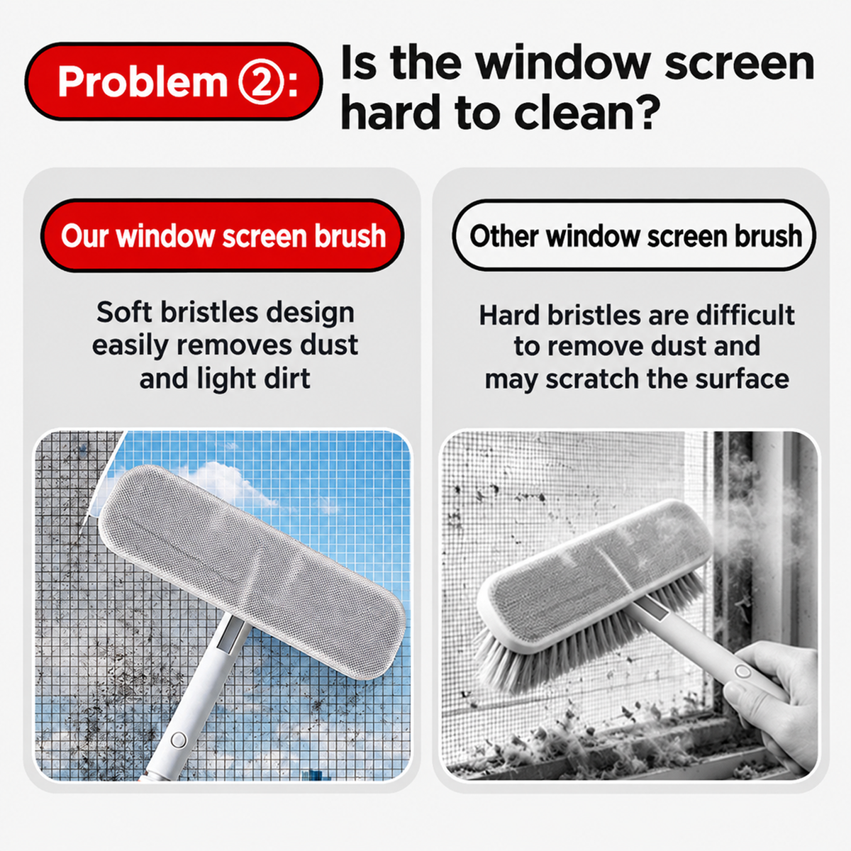 Retractable handle on the JMY screen cleaning brush