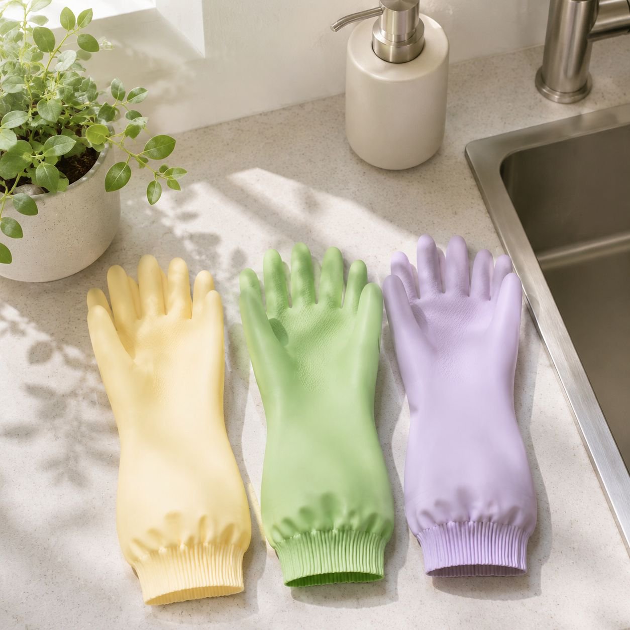 Women's Padded Non-slip Household Cleaning Gloves