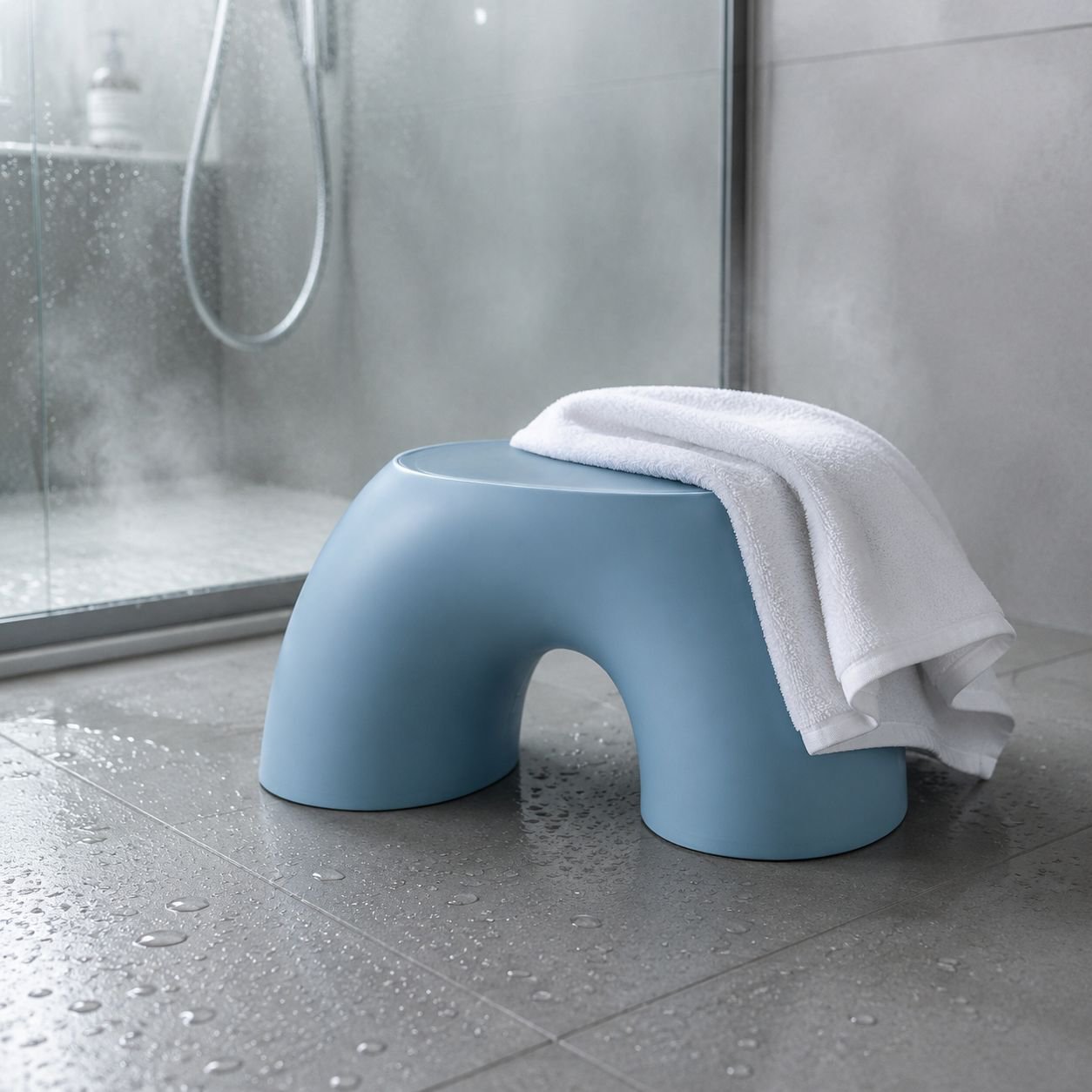 Schlichtes Design Regenbogenhocker von vorne