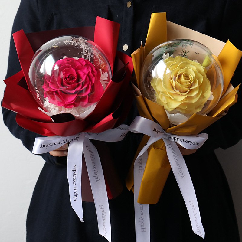 永生玫瑰花氣球花束