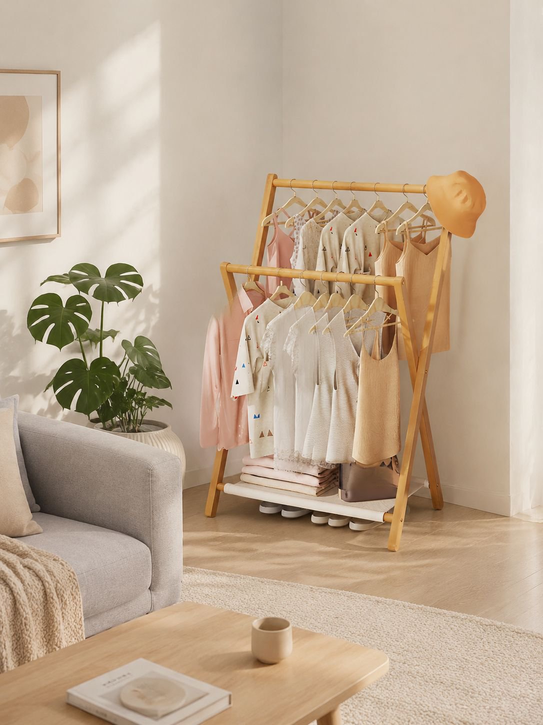 Odorless bamboo hanger with modern design