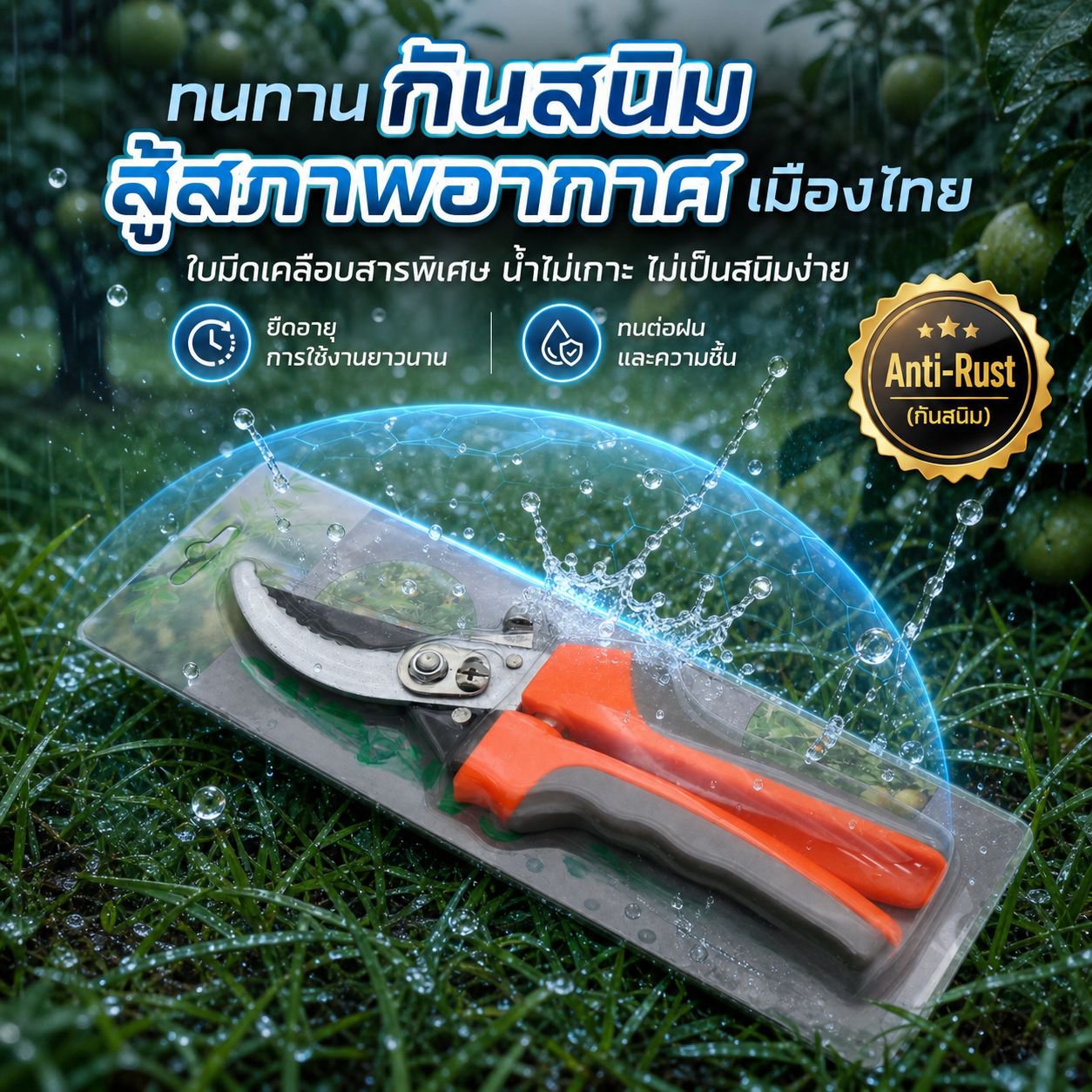 กรรไกรตัดกิ่งสำหรับสวน เครื่องมือแต่งกิ่งไม้ อเนกประสงค์ กันลื่น ประหยัดแรง