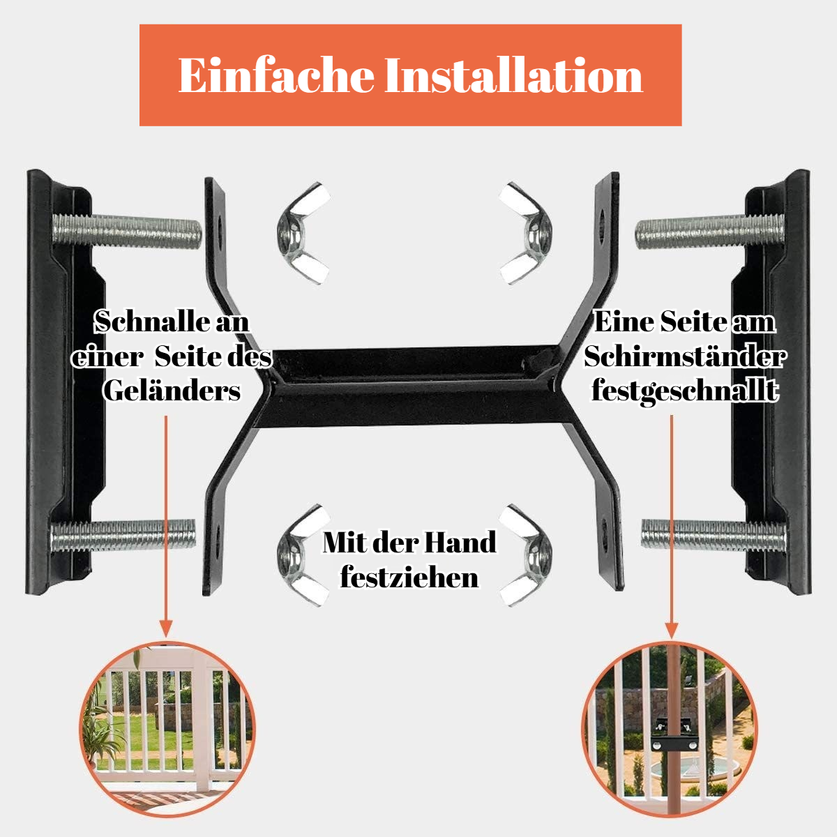 Befestigungsclips für Gartenschirme