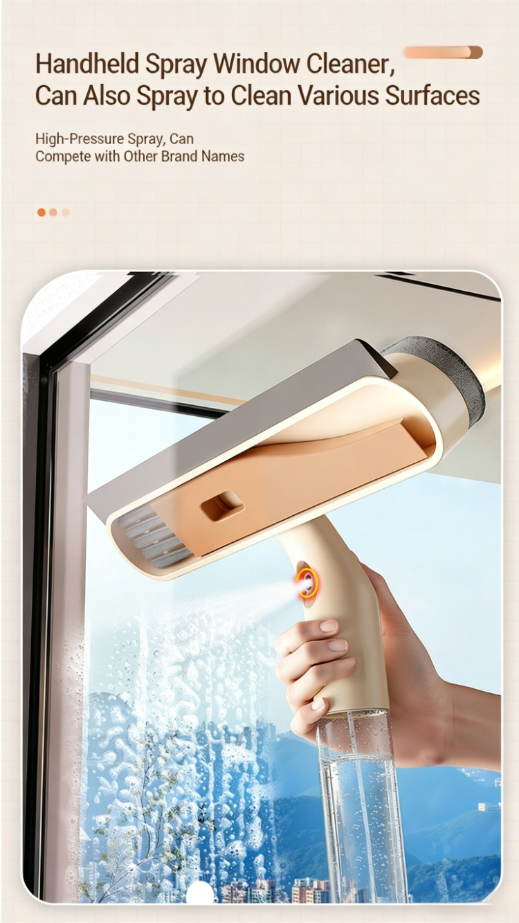 Ergonomischer Griff des Fensterabziehers mit Spender