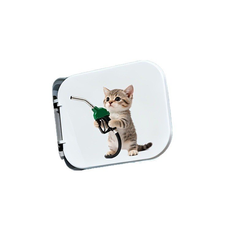 Cute kitten car fuel tank cap sticker, cartoon personalized car window and body waterproof car body 