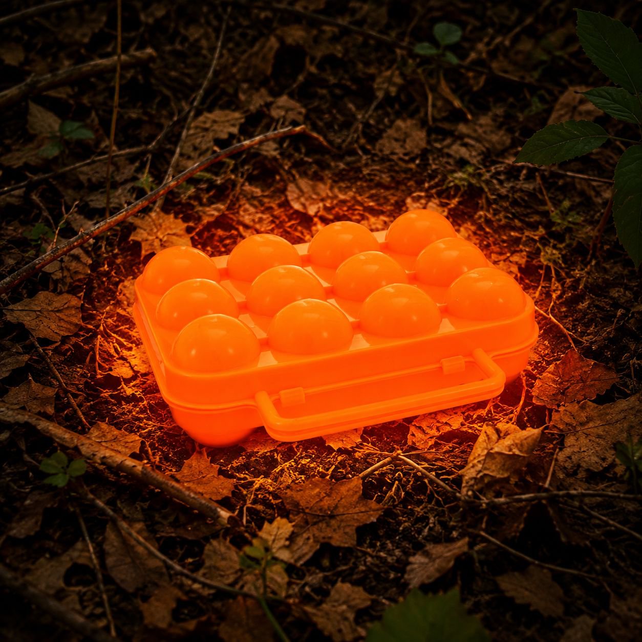 Durable plastic egg container holds multiple eggs