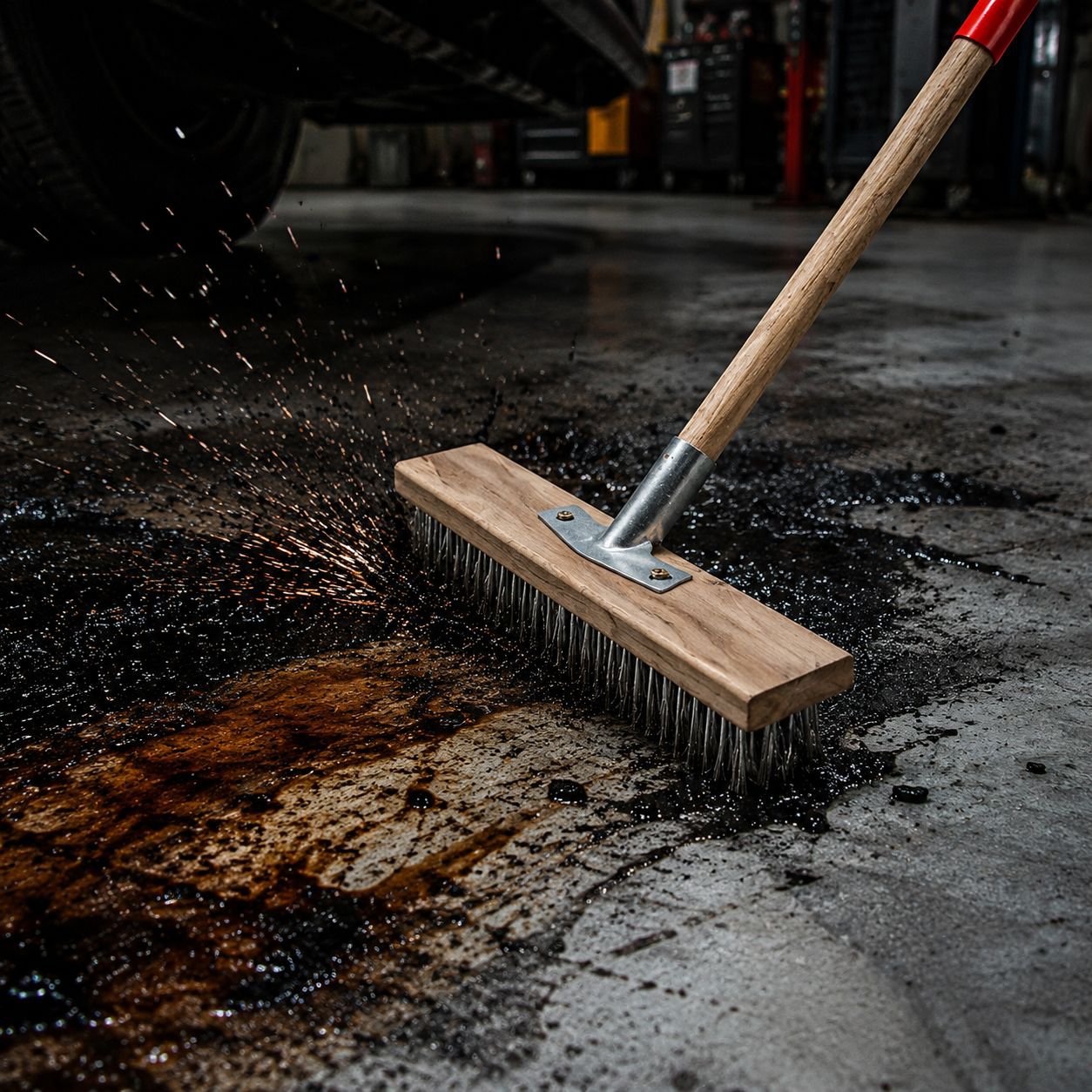 Efficient tile and grout cleaning brush for bathrooms