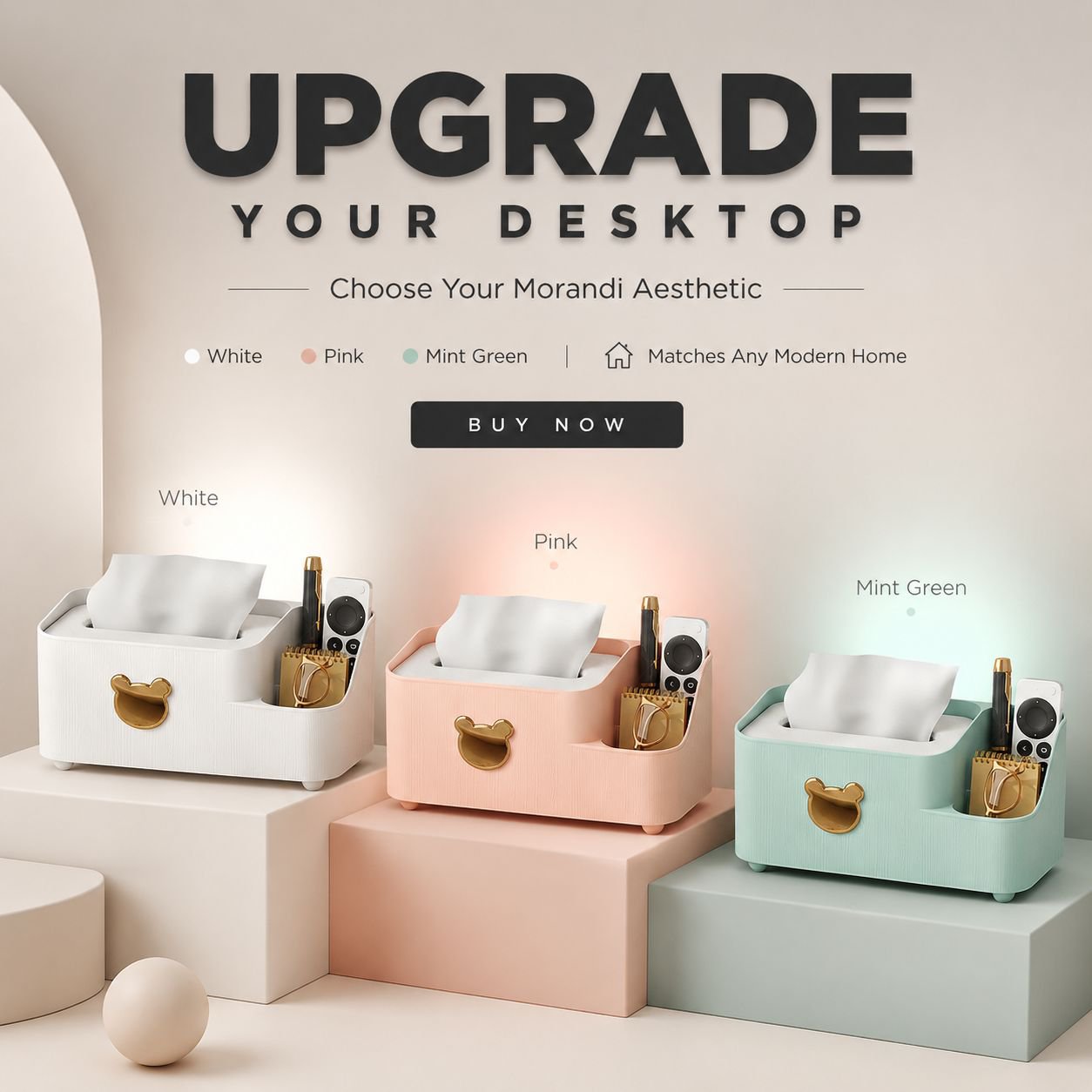 Desktop Tissue Box Organizer