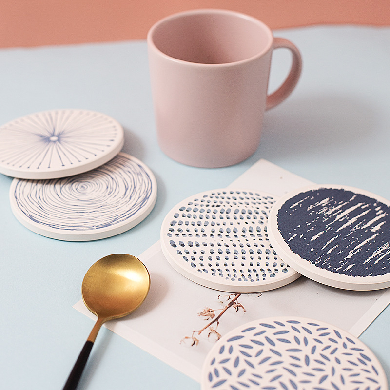 Diatomaceous earth coasters