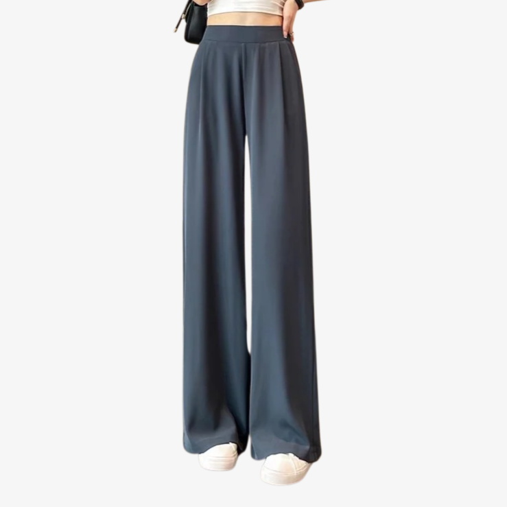 여성 드롭 일자 팬츠 소재 클로즈업