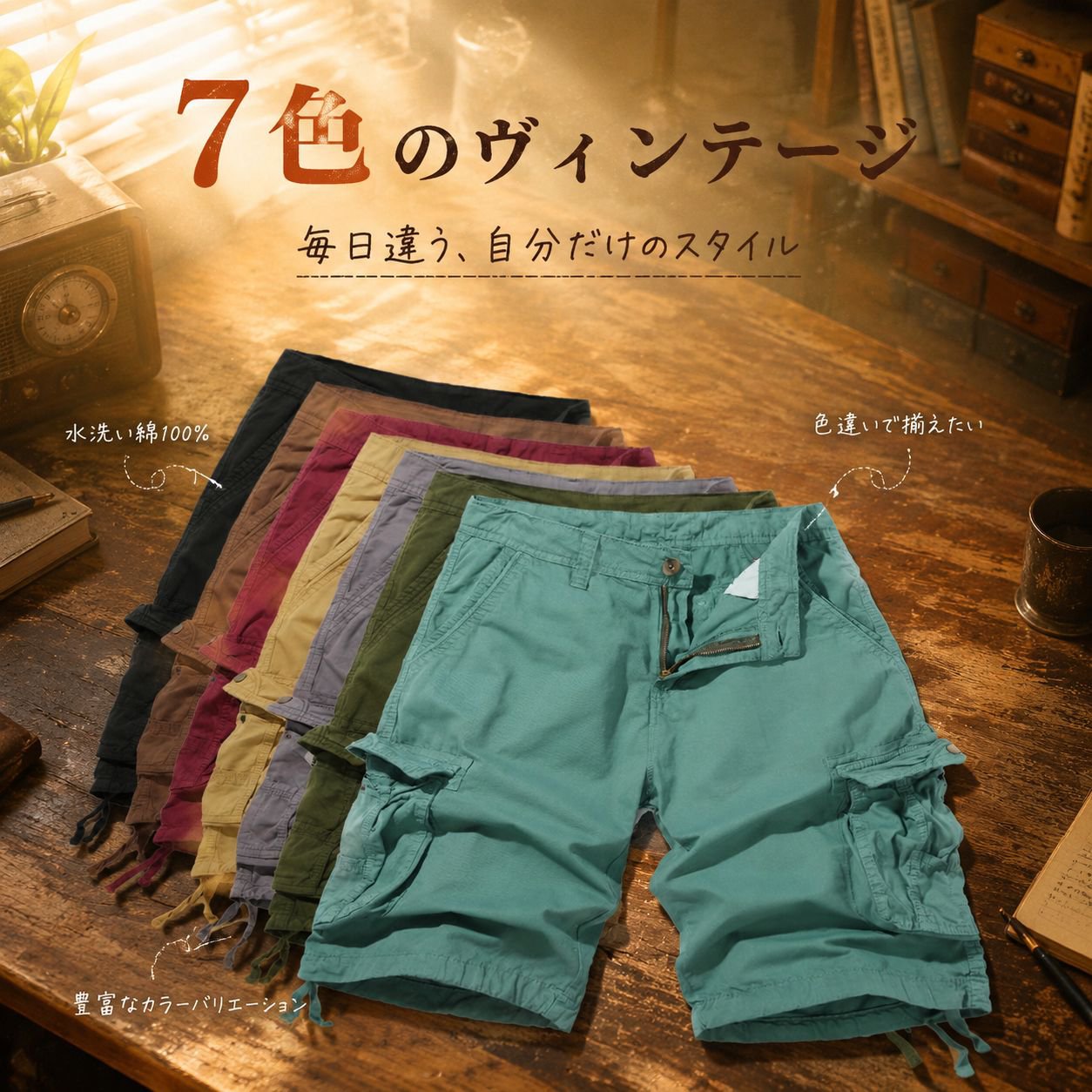 マルチカラー ファッション五分ショートパンツ