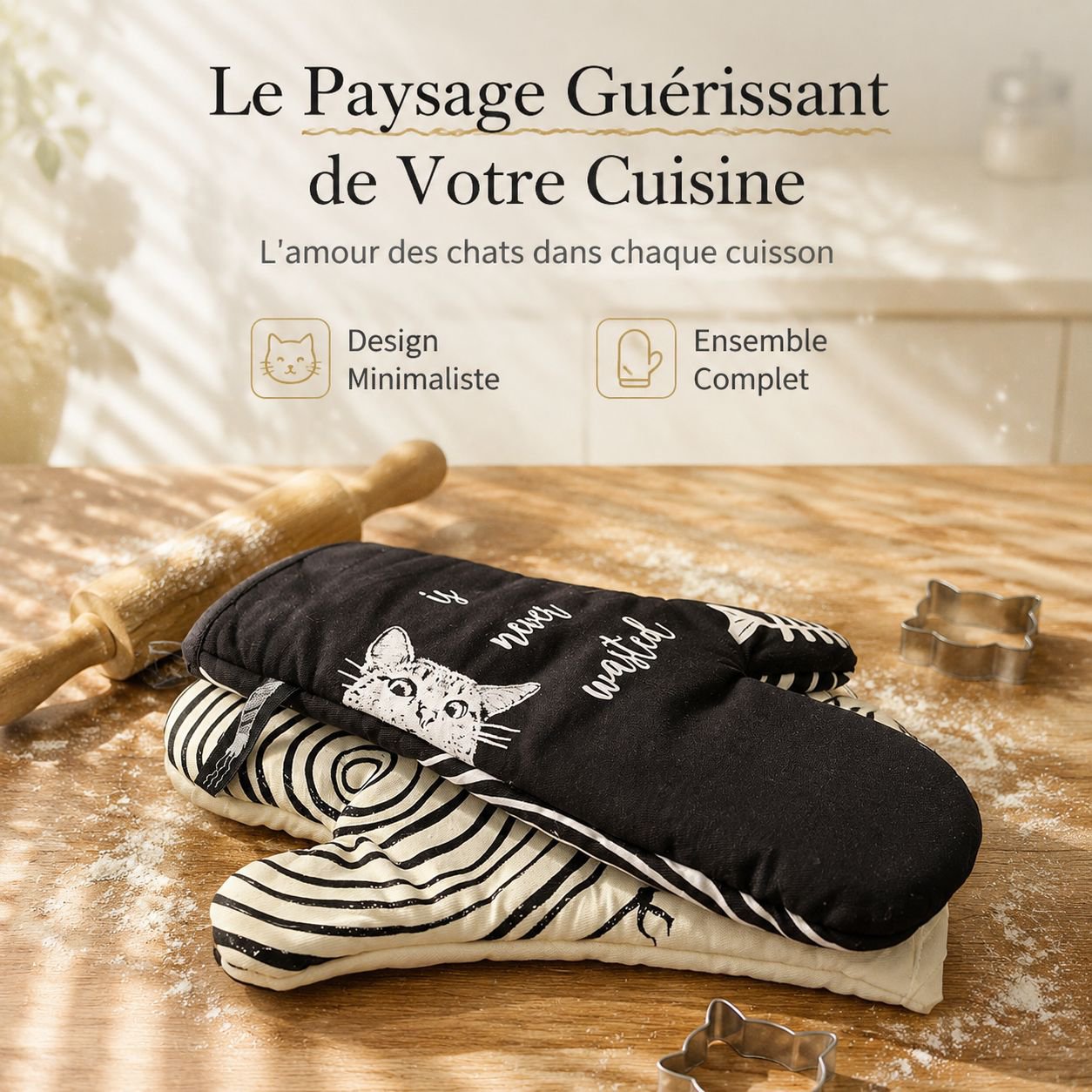 Gants de protection allongés en silicone et coton pour micro-ondes