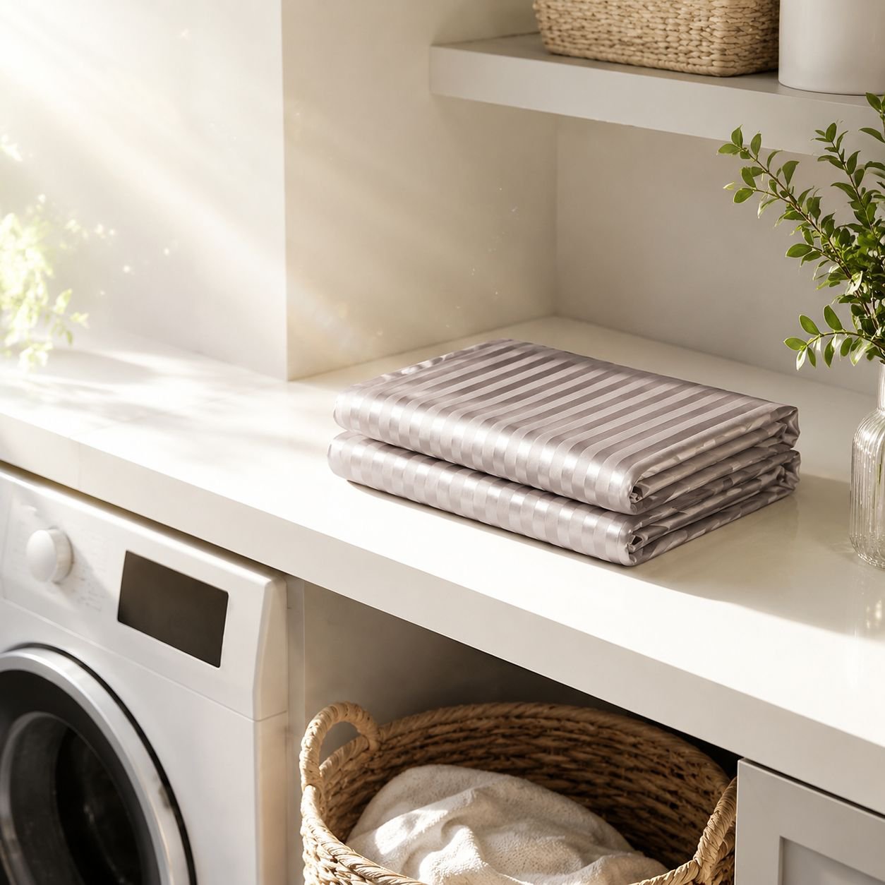 Soft and Shiny Satin Pillowcases in Light Color