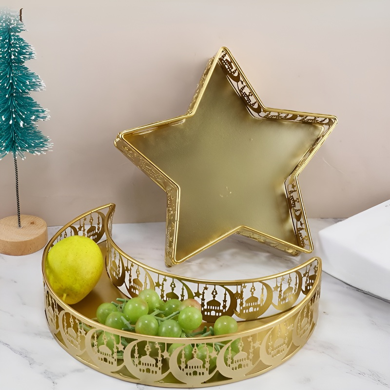 ラグジュアリーなゴールドアイアン星月フルーツトレイ・ホームデコレーション