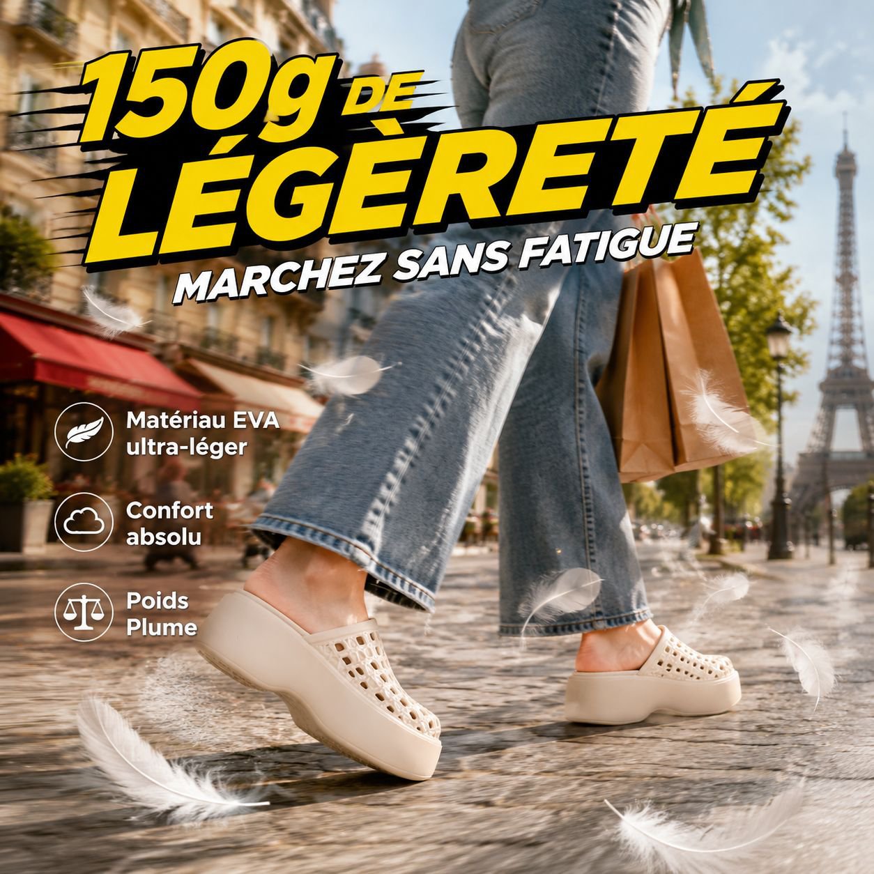 Sandales plateforme femme 7cm, design tissé en maille, EVA légère, respirantes et confortables