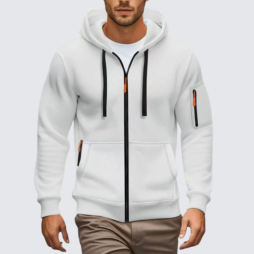 純色休閒運動連帽外套